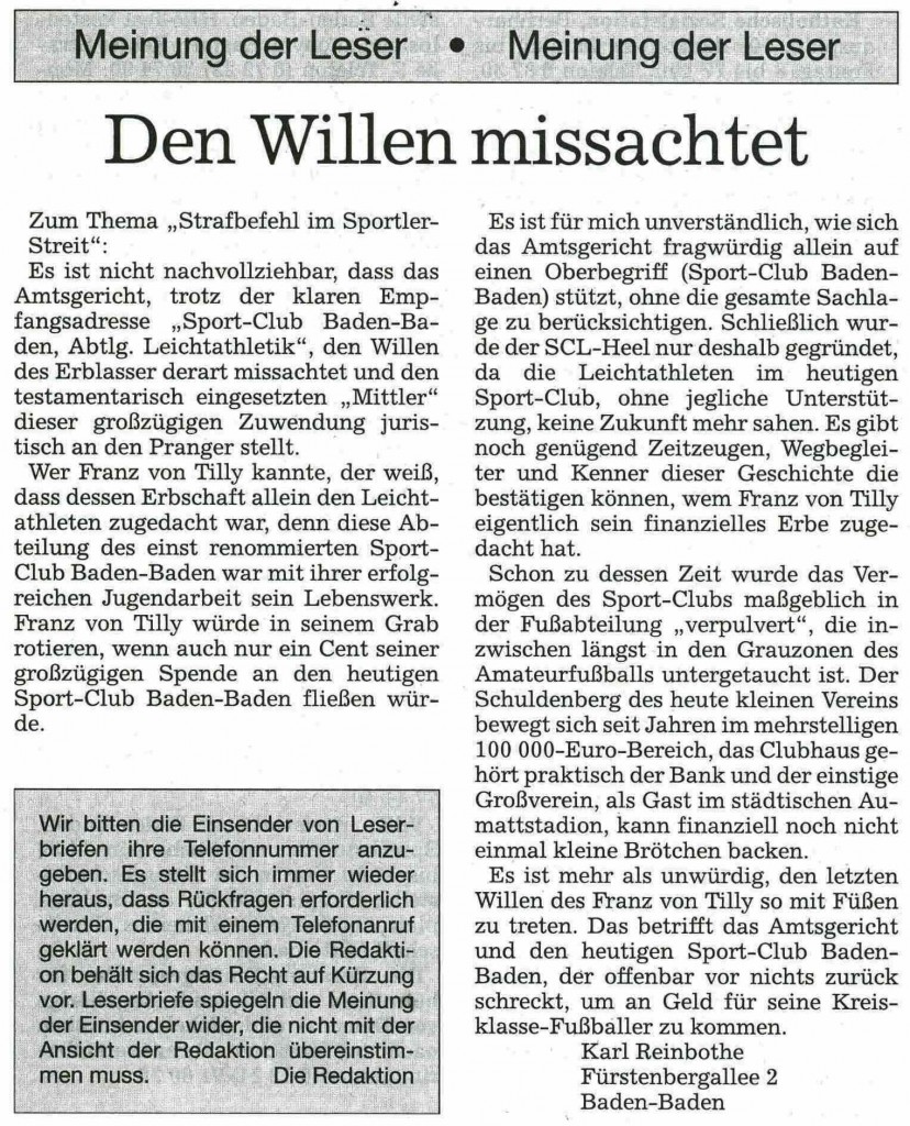 Leserbrief
